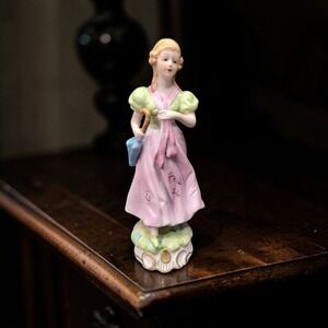 Capodimonte Porcelain Lady Figurine, Woman With Parasol, Umbrella Sculpture